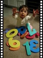 Playing with foam digits