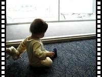 Playing at the airport