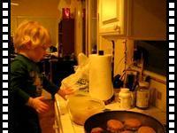Kids help cooking dinner