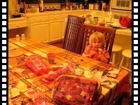 Katya and Misha enjoying Valentine's Day treats.