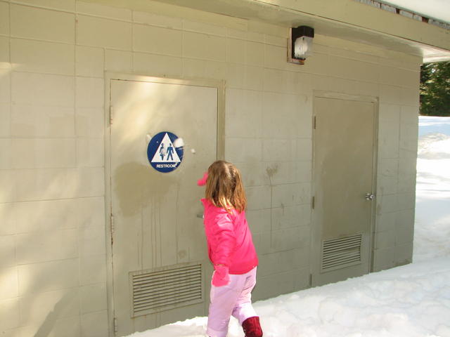 Katya trowing a snowball