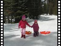 Katya and Misha making a "train"