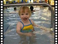 Misha playing in the pool