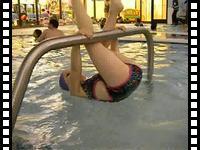 Katya playing in the pool