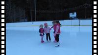 Katya and Misha skating with their friends Lillian and Marian